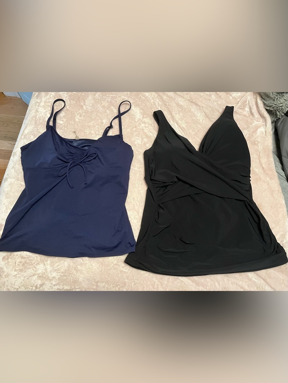 Two Lands End Women’s Tummy Control Bathing Suit Tops Bundle
